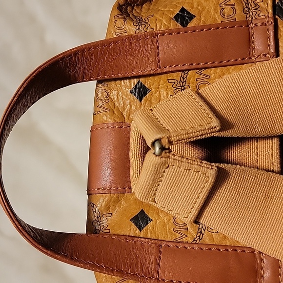 MCM Cognac And Black Visetos Backpack - Picture 6 of 11